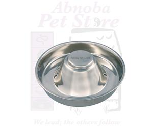 Puppy Weaning Bowls Stainless Steel Low Rim Elevated Middle DOG SLOW FEED DISH