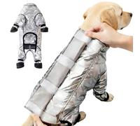 Puppy Winter Jacket - Insulated Dog Coat, Waterproof Outdoor Clothes | Fabric Silver Black Size As Shown For Small Medium Large Dogs Cold Weather Adventures Walks Backyard Travel Camping Picnic Park L