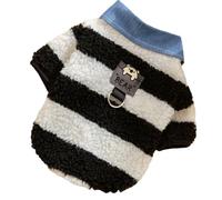 Puppy Winter Sweater - Warm Coat for Puppies | Warm Bear Striped Shirt Collar Outfit for Dogs | Soft Pet Winter Clothes for Small to Medium Dogs | Cozy Cold Weather Shirt for Fall & Holiday Season