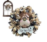 Puppy Wreaths Front Door - Functional Compact Dog Welcome Hanger Handmade