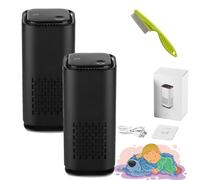 Puppymothers Pet Air Purifier, Pawtins Pet Air Purifiers for Home Pee Smell, Mini Portable 360°Car Filter Purifier, Whisper Silent, Eliminate Odor (2PCS Black)