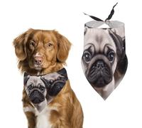 Puppys Pug Dog Bandanas Adjustable Bib Party Pet Decorations Cute Dog Triangle Scarfs for Small Medium Puppy Cat Costume Accessory