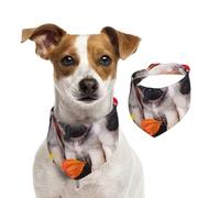 Puppys Pug,Dog Bandanas Cotton Pet Scarf Adjustable Bibs for Pet,L