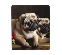 puppys Pug Mouse Pad, Ultra-Smooth Gaming Mousepad, Non-Slip Rubber Base, Waterproof Computer Mouse Mat for Desk, Laptop, Office, Small Portable, 7 x 8.6 in