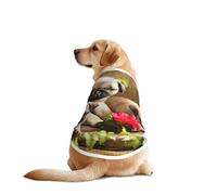 Puppys Pug Print Dog Outfit Sleeveles, Funny Pet Dog Clothes Machine Washable Shirt Vest For Medium Large Dogs