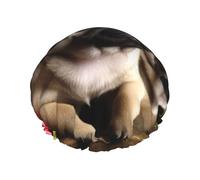puppys pug Shower Cap for Women Men, Elastic and Reusable, Stylish Large Waterproof Shower Bonnet, Washable Hair Bath Caps, Double Layers Bathing Hat for Long Hair, Braids