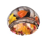 Puppys Pug,Shower Cap Nightcap Double Layer Waterproof Elastic Bath Cap Reusable Hair Cap