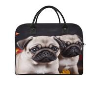 Puppys Pug Travel Duffel Bag with Dual Zipper Lightweight Weekender Overnight Bag Portable Carry on Tote Bag for Men Women Reusable Storage Handbag for Travel