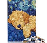 Puppys Starry Night 1000 Piece Jigsaw Puzzle for Adults -wooden Puzzles- Relax Puzzles Games-Brain Teaser Puzzle 1000pcs (75x50cm)