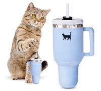 PUPROAR Kitty Cup Tumbler Cat Toy - Funny Cat Birthday Gifts with Catnip & Crinkle Paper, Cute Girl Kitten Toys (Chambray Blue)