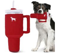 PUPROAR Pup Cup Tumbler Dog Toy - Funny Birthday Dog Toy for Girl Dogs or Puppies, Cute Squeaky Plush Gift (Ruby Red)