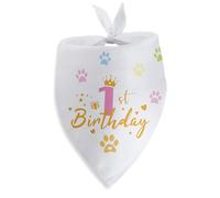 Pup's 1st Birthday Bandana - Happy Birthday Dog Scarf Accessory for Boys & Girls, Perfect for Photos & Gifts