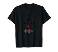 Pups Power People Dog Lover Humorous Graphic T-Shirt, Men, Black, 6XL
