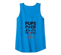 Pups Power People Dog Lover Humorous Graphic Tank Top, Women, Sapphire, S