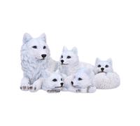 Nemesis Now Pups Protection Figurine 20.5cm, Resin, White, Wolf Babies and Mother Figure, White Wolf Mother Family Ornament, Collectable Wolf Giftware, Cast in the Finest Resin, Expertly Hand-Painted