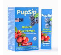 PupSip Dog Electrolytes, Hydration for Dogs Recovery, Flavored Water Enhancer, Replenishes Fluids Lost from Dog Dehydration, Diarrhea, or Surgery, Vet-Formulated, 12 Sticks, Berry Boost