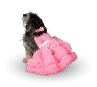Puptail Dog Dress with Lovely Bandana - Clothes for Medium and Large Dogs Like Shih Tzu, Labrador, Golden Retriever, Pug and Cat - XL Pink