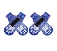 PUPTECK 2 Pairs Anti-Slip Dog Socks Paws Stop Licking, Walking Boots for Injured Paws Hot Weather/Winter, Gripper Shoes Paw Protectors for Hardwood Floors Small Large Dogs