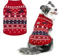 PUPTECK Christmas Dog Jumpers - Soft Warm Outfit Dog Sweaters Cold Weather Knitted Clothes for Small Medium Large Dogs Winter Wearing Costume, Neck 36cm, Chest 56cm, Back 41cm