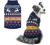 PUPTECK Christmas Dog Sweaters for Cold Weather, Soft Warm Winter Coat Knitted Dog Clothes for Small Medium Large Doggies Puppy Indoor Outdoor Walking, Colorful Design, Classic