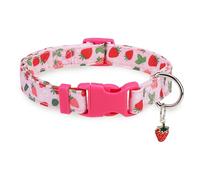 PUPTECK Cute Dog Collar Small Medium Dog, Soft Adjustable Puppy Collar with Pendant for Male Female Boys Girls Accessories