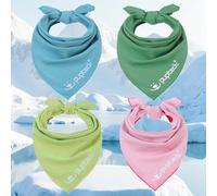 PUPTECK Dog Cooling Bandana for Hot Summer, 4 Pack Pet Scarf Instant Cooling Towels, Ice Neck Cooler Wraps for Small Medium Large Dogs Cats, S