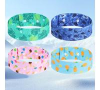 PUPTECK Dog Cooling Bandana Instant Ice Cool - 4 Pack Pet Collar Neck Cooler Wrap, Reusable Adjustable with Snaps, Pet Scarf for Hot Summer Essentials Running Training Accessories, L