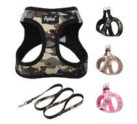 PUPTECK Step-in Dog Harness Small Dog No Pull Vest and Lead Set for Puppy Cats Outdoor Walking, Camouflage M