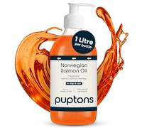 Puptons Norwegian Salmon Oil for Dogs & Cats | Contains 21 Omega Fatty Acids | Fish Oil Supplement for Glossy Coat, Immune Support, Itchy Skin, Softer Paws, Joint & Brain Health | 1L with Pump