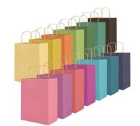 PUPUGUT Gift Bag 21x16x8cm 28PCS Paper Bags 14 Colors Party Bags | Kraft Gift Bags for Presents with Handles, Capable of Bearing 3 kg, for Birthday, Wedding, Parties, Festival