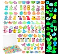 pupuluck 160PCS Luminous Mini Resin Animals 96 Styles Little Plastic Animals Miniature Resin Figures Bulk for Fairy Garden Landscape Accessories Hide Crafts Decor Aquarium