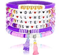 pupvus Soda Bracelet Set, Friendship Bracelets Sets Stackable Stretch Beaded Bracelets Movie Fans Outfit Cosplay Costume Jewelry Gifts for Birthday Christmas Party Favors