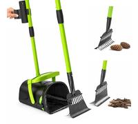 Pupzle Dog Pooper Scooper with Bag Attachment, 40" Long Handle Pooper Scooper for Large Dogs, Dog Poop Scoop for Yard, Large Capacity Swivel Bin and Rake, Lavender Scented Bags