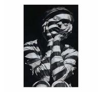 PUQAAEO Abstract Black White Wall Mural Abstraction portrait for Kitchen Cupboards Sticker Waterproof Bathroom Livingroom(black and white)-70x100cm Unframed