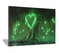 PUQAAEO Abstract Tree Of Life Wall Art The Giving Tree Canvas Art Prints,Modern Home Decor Aesthetic Painting,For Living Room Bedroom Kitchen Office(red128)-70x100cm Framed