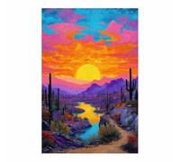 PUQAAEO Art Canvas Wall Decor Nature Wall Art Landscape Paintings Pictures The Sun and the Stream Decor for Living Room Bedroom Office Bathroom(Purple;112)-30x45cm Unframed