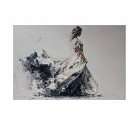 PUQAAEO Beautiful Woman Canvas Wall Art White Skirt Woman Sexy bedroom wall painting，Fashion Beauty，Suitable for office, living room, bedroom, bar, study(multicolored169)-50x70cm Unframed