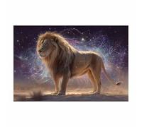 PUQAAEO Canvas Prints Paintings Star and Lionb Cool Animal painting,Modern Wall Artwork,for bathroom,bedroom,office,hallway and stairs Decor(Multicolor118)-30x45cm Unframed