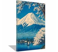 PUQAAEO Canvas Prints Wall Art Flowers and Lakes Landscape Pictures Modern Canvas Painting Giclee Artwork For Home Decoration(multicolored134)-70x100cm Framed