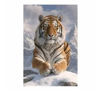PUQAAEO Canvas Wall Art Decor, Majestics Snowss Tigers Landscape Canvas Wall Art, Painting Prints, Bedroom Bathroom Office Decor,(Multicolor)-80x120cm Unframed