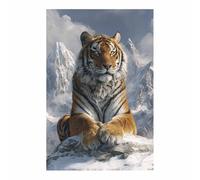 PUQAAEO Canvas Wall Art For Living Room Modern Wall Tigers in Snowss Mountains Decorations For Bedroom Landscape Wall Painting Office Pictures Home Decor(Multicolor)-70x100cm Unframed