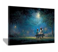 PUQAAEO Christian Canvas Wall Art Jesus and the Boy Canvas painting，Living room mural，Christian murals，Suitable for living rooms, bedrooms, and churches(blue161)-60x90cm Framed
