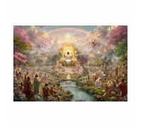 PUQAAEO Christian Canvas Wall Art Jesus Rainbow Canvas painting，Living room mural，Christian murals，Suitable for living rooms, bedrooms, and churches(multicolored71)-30x45cm Unframed