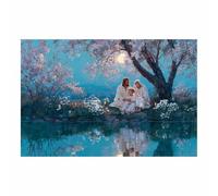 PUQAAEO Jesus Christ wall painting Jesus and the Lake Mercy Christ Portrait， jesus poster，Decoration Office, bathroom，Suitable for Living Room Bedroom(multicolored32)-30x45cm Unframed
