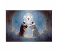 PUQAAEO Jesus-Kunst Jesus and the Old Man Bedroom Prints，Décoration murale Jésus-ChristJesus canvas mural, suitable for living room, bedroom,Office(multicolored58)-60x90cm Unframed