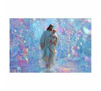 PUQAAEO Jesus Poster Jesus and the Infant Jesus Wall Art CanvasChristian canvas murals，Suitable for living room, bedroom, church, study, sofa(multicolored35)-50x70cm Unframed