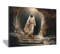 PUQAAEO Jesus wall painting Jesus in the Cave Canvas painting, Jesus poster，Decorative poster print artwork suitable for office, bedroom, church(multicolored127)-30x45cm Framed