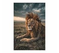 PUQAAEO Modern animal portraits Grassland and Lionas wildlife posters for Living Room,Bedroom,Dining room,bathroom,Office,Corridor, Home Wall Decor(multicolored105)-70x100cm Unframed