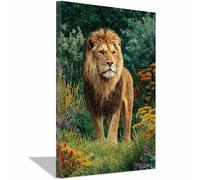 PUQAAEO Modern animal portraits Grassland and Lionas wildlife posters for Living Room,Bedroom,Dining room,bathroom,Office,Corridor, Home Wall Decor(multicolored175)-30x45cm Framed