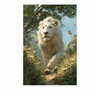 PUQAAEO Modern animal portraits Lionas wildlife posters for Living Room,Bedroom,Dining room,bathroom,Office,Corridor, Home Wall Decor(white125)-60x90cm Unframed